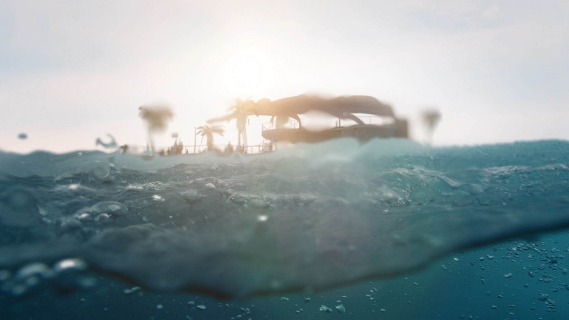 A Nomadic Floating Island at sea